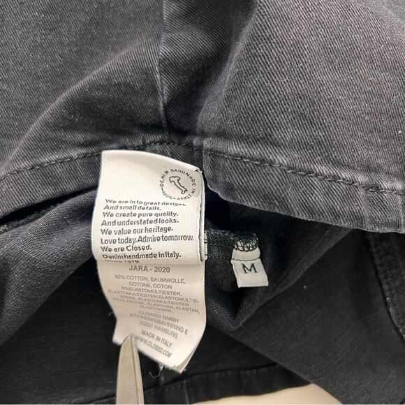Closed Denim Jacket Women’s M Washed Black Button Front Made In Italy - Picture 5 of 8